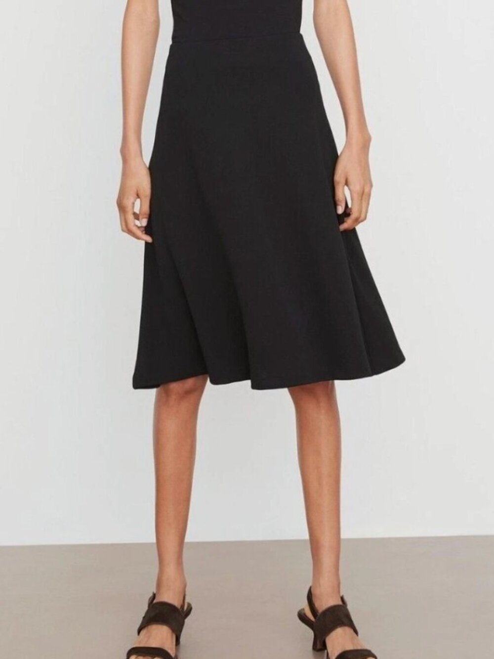 Vince Black Crepe A-Line Skirt | Size XL | Like New